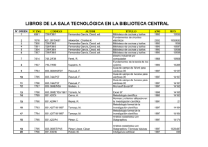 libros de la sala tecnológica en la biblioteca central