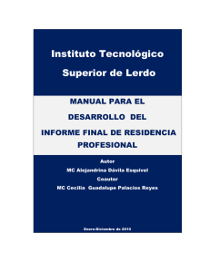Manual de informe final - Instituto Tecnológico Superior de Lerdo