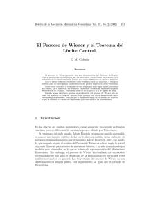 El Proceso de Wiener y el Teorema del L´ımite Central.