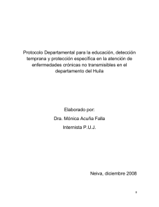 Protocolo Departamental para la educación, detección temprana y