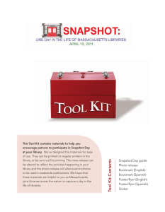 Library Snapshot Day Toolkit - Massachusetts Board of Library