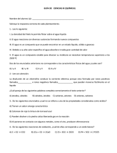 GUÍA DE CIENCIAS III (QUÍMICA) Nombre del alumno (a): Subraya