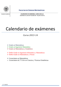 Calendario de exámenes - Facultad de Ciencias Matemáticas