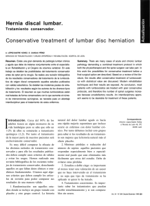 Hernia discal lumbar. Conservative treatment of lumbar disc herniation