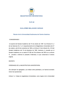 Magistratura Universitaria - Universidad Autónoma de Centro América