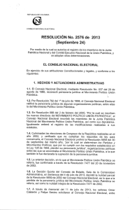 RESOLUCIÓN No. 2576 de 2013 - Registraduria Nacional del