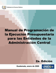 Manual de Programación de la Ejecución Presupuestaria para las