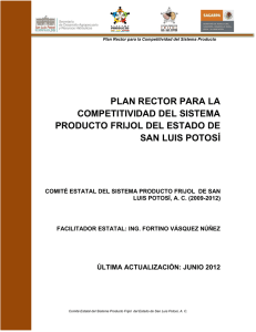 Plan Rector Sistema Producto Estatal San Luis Potosí Frijol