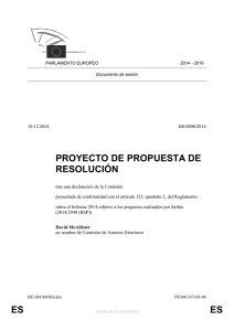 Propuesta sobre el Informe 2014 relativo a los progresos realizados