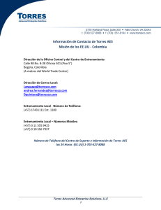 Información de Contacto de Torres AES Misión de los EE.UU