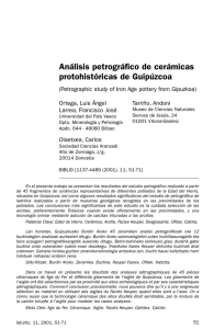 Análisis petrográfico de cerámicas protohistóricas de Guipúzcoa