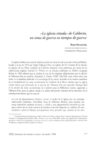 pdf "La Iglesia sitiada" de Calderón, un tema de guerra en tiempos