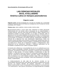 LAS CIENCIAS SOCIALES EN EL ATOLLADERO América Latina en