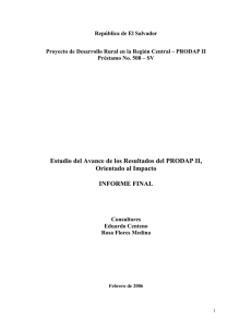 Estudio del Avance de los Resultados del PRODAP II