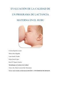 evaluación de la calidad de un programa de lactancia materna