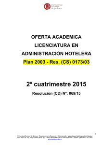 2º cuatrimestre 2015 - Universidad Nacional de Quilmes