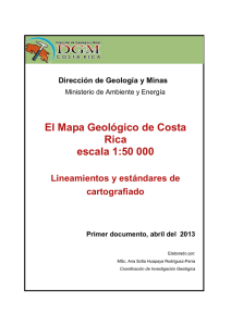 El Mapa Geológico de Costa Rica escala 1:50 000
