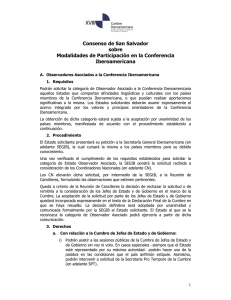 Consenso de San Salvador sobre Modalidades de Participación en