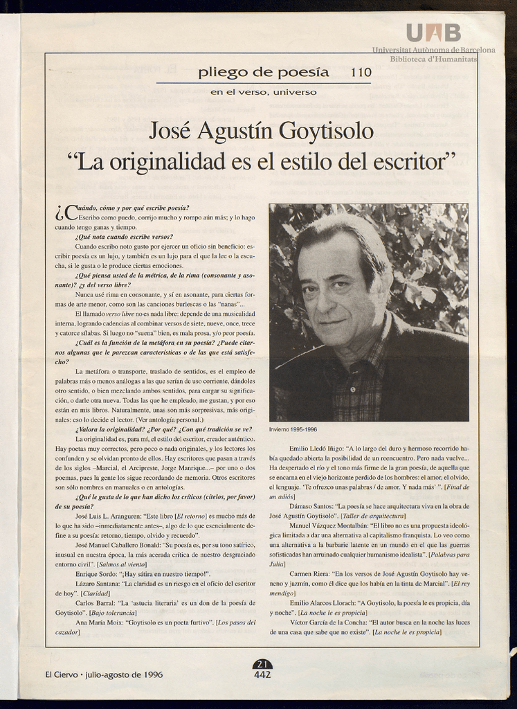 Jos Agust n Goytisolo La Originalidad Es El Estilo Del Escritor jos-agust-n-goytisolo-la-originalidad-es-el-estilo-del-escritor