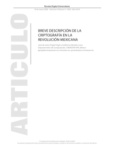 breve descripción de la criptografía en la revolución mexicana