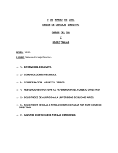 Sesión de Consejo Directivo del día 09 de