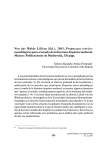 Von der Walde Lillian (Ed.), 2003, Propuestas teórico