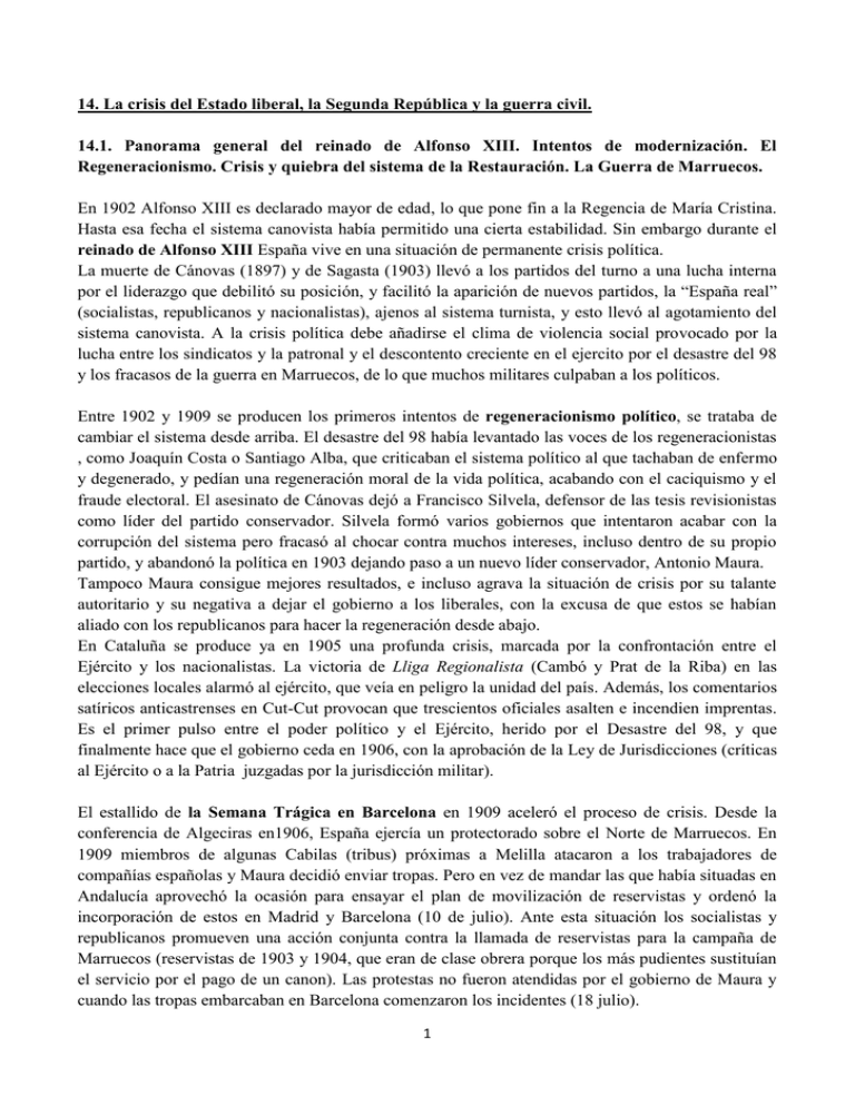 14 La Crisis Del Estado Liberal La Segunda Rep blica