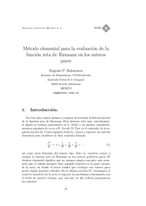 Método elemental para la evaluación de la función zeta de Riemann