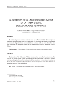 La inserción de la Universidad de Oviedo en la trama urbana de las