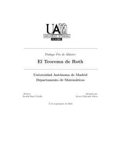 El Teorema de Roth - Universidad Autónoma de Madrid