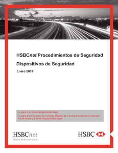 HSBCnet Procedimientos de Seguridad Dispositivos de Seguridad