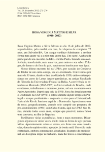 Rosa ViRginia Mattos e silVa - Asociación de Linguística y Filología