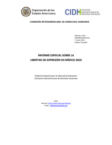 informe especial sobre la libertad de expresión en méxico 2010