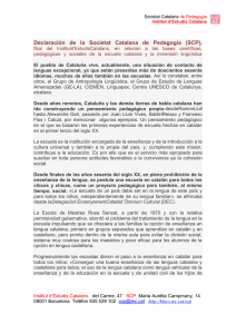 Declaración de la Societat Catalana de Pedagogia