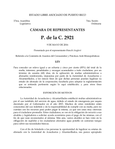 P. de la C. 2921 - Cámara de Representantes