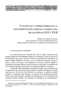 Cláusulas y Formulismos en la Documentación Judicial Castellana