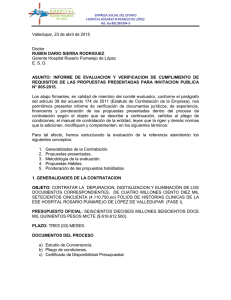 informe de evaluacion - Hospital Rosario Pumarejo de Lopez