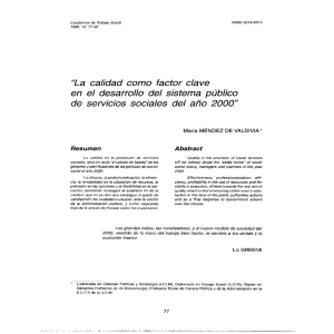 `La calidad como factor clave en el desarrollo del sistema público de
