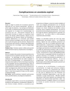 Complicaciones en anestesia espinal