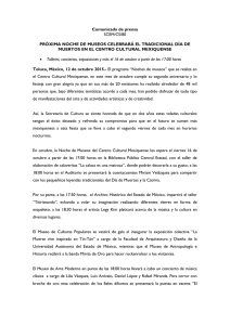 Comunicado de prensa SCEM/CS/80 PRÓXIMA NOCHE DE