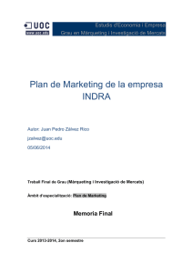 Plan de marketing de la empresa Indra