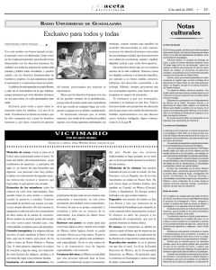 página 19. - La gaceta de la Universidad de Guadalajara