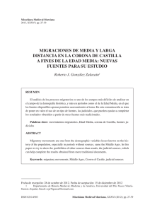 Migraciones de media y larga distancia en la Corona de Castilla a