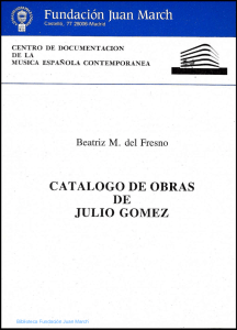Catálogo de obras de Julio Gómez