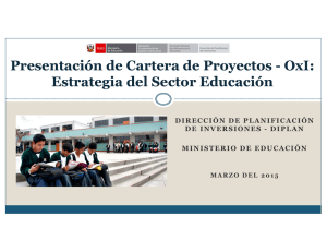 Cartera de Proyectos priorizados por el Ministerio de Educación