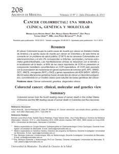 Resumen Colorectal cancer: clinical, molecular and genetics view
