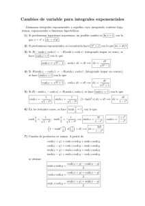 Cambios de variable para integrales exponenciales