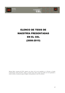 elenco de tesis de maestría presentadas en el cel (2008