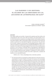 Las pasiones y sus destinos. El examen de las emociones en las