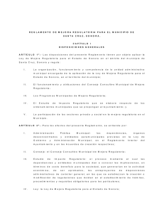 Reglamento de Mejora Regulatoria para el Municipio de Santa Cruz